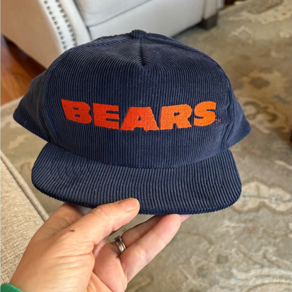 Bears Navy Blue Corduroy Hat vintage circa 80's